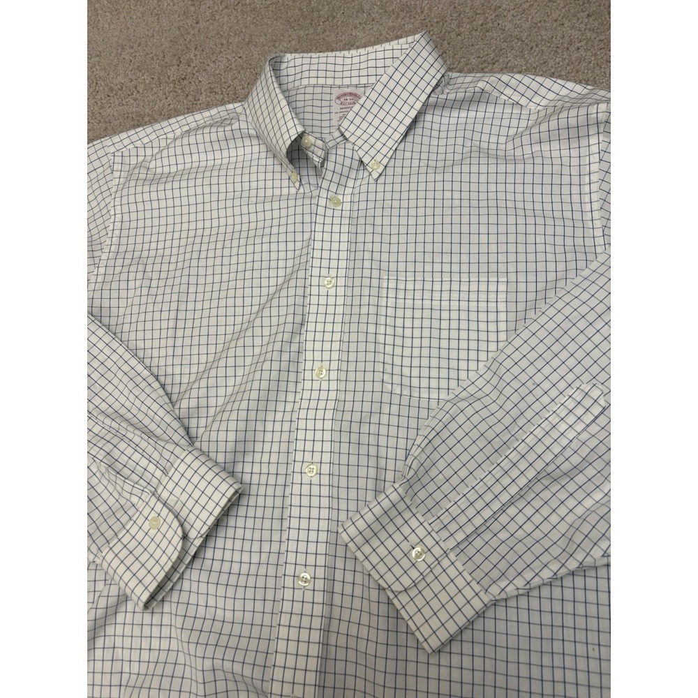 Brooks Brothers Madison The Original Polo Button Down Shirt Striped White 18-35